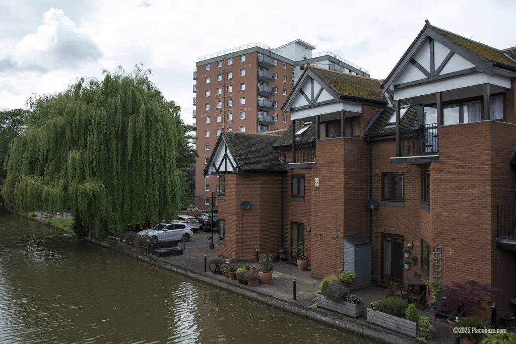 Modern townhouse-style buildings in Chester
